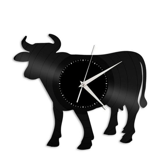 Amblelife Cow Vinyl Wall Clock Record Decorative Animals Unique Gift Office Home Decor Vintage Design Office Bar Room Home Decor