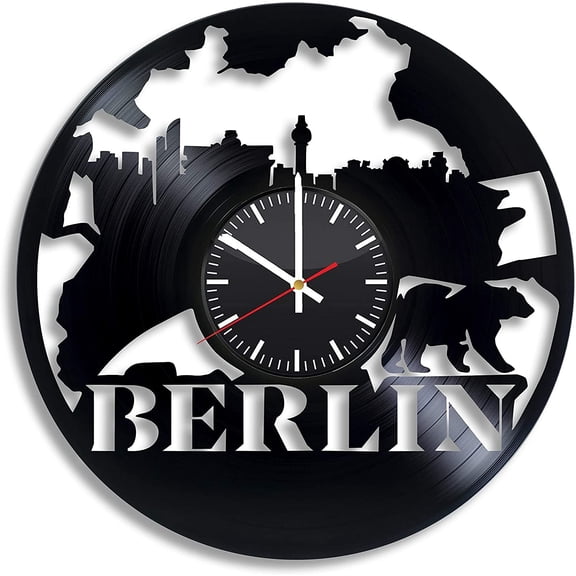 Amblelife Deer Hunting Vinyl Wall Clock, Hunting Season Vinyl Record Handmade Art Decor for Home Room Kitchen, Vintage Original Gift for Any Occasion, Party Supplies Decoration