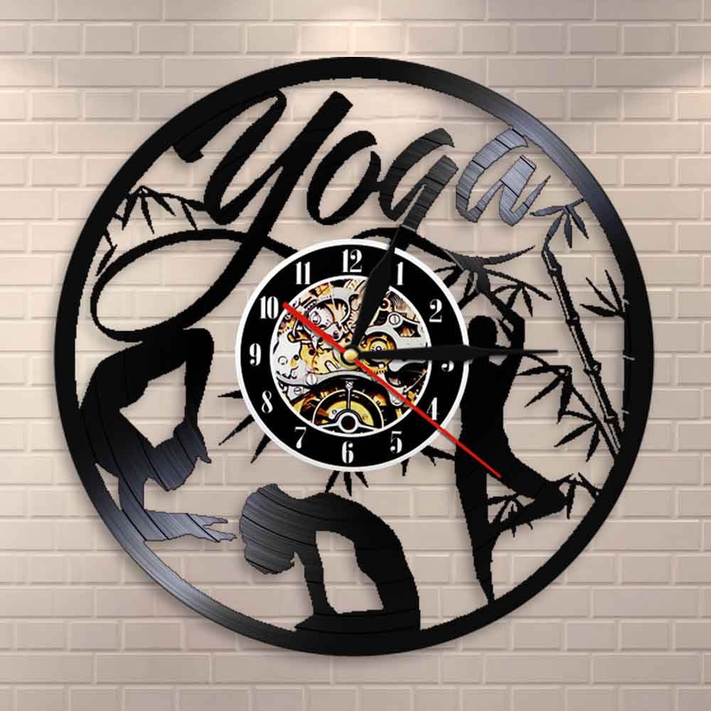 Meditating Clock Amblelife Find Your Balance Yoga Quotes On Life Wall Clock Yoga Studio ...