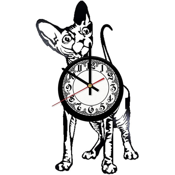 Amblelife Funny Cats Kitties Vintage Black Vinyl Record Wall Clock Wall Art 3D Modern Design Office Bar Room Home Decor Gift