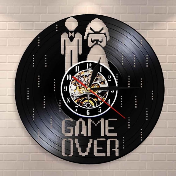 Amblelife Game Over Marriage Wall Clock Funny Video Game Bachelorette Wedding Gift Vinyl Record Wall Clock Marriage Engagement Party Decor