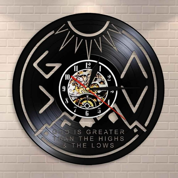 Amblelife God Is Greater Than The Highs And Lows Religious Wall Clock Home Decor Inspirational Faith Christian God Vinyl Record Wall Clock