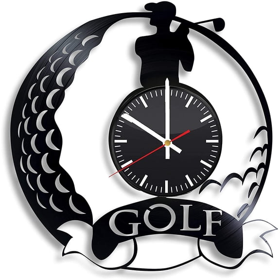 Amblelife Golf Vinyl Wall Clock, Sport Vinyl Record Handmade Art Decor for Home Room Kitchen, Vintage Original Gift for Any Occasion, Party Supplies Decoration
