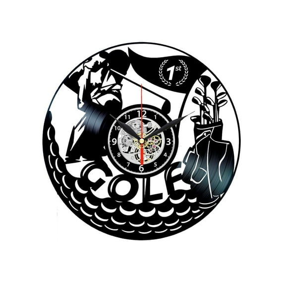 Amblelife Golf Wall Cock Golfing Gifts for Men Themed Vinyl Wall Clock Golf Novelty Gifts