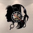 thumbnail image 1 of Amblelife Hair Beauty Salon Shop Business Logo Wall Clock Hair Dressers Salon Stylish Hair Scissors Haircut Barber Vinyl Record Wall Clock, 1 of 6