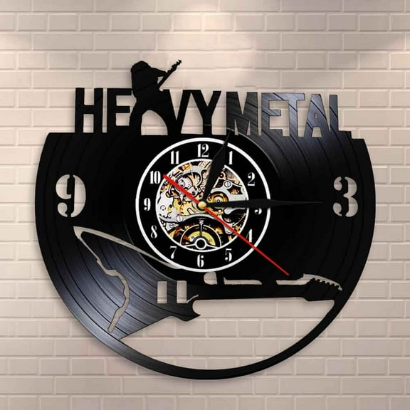 Amblelife Heavy Metal Rock N Roll Modern Vinyl Record Wall Clock Music Band 3D Handmade Wall Watch Music Lover Gift