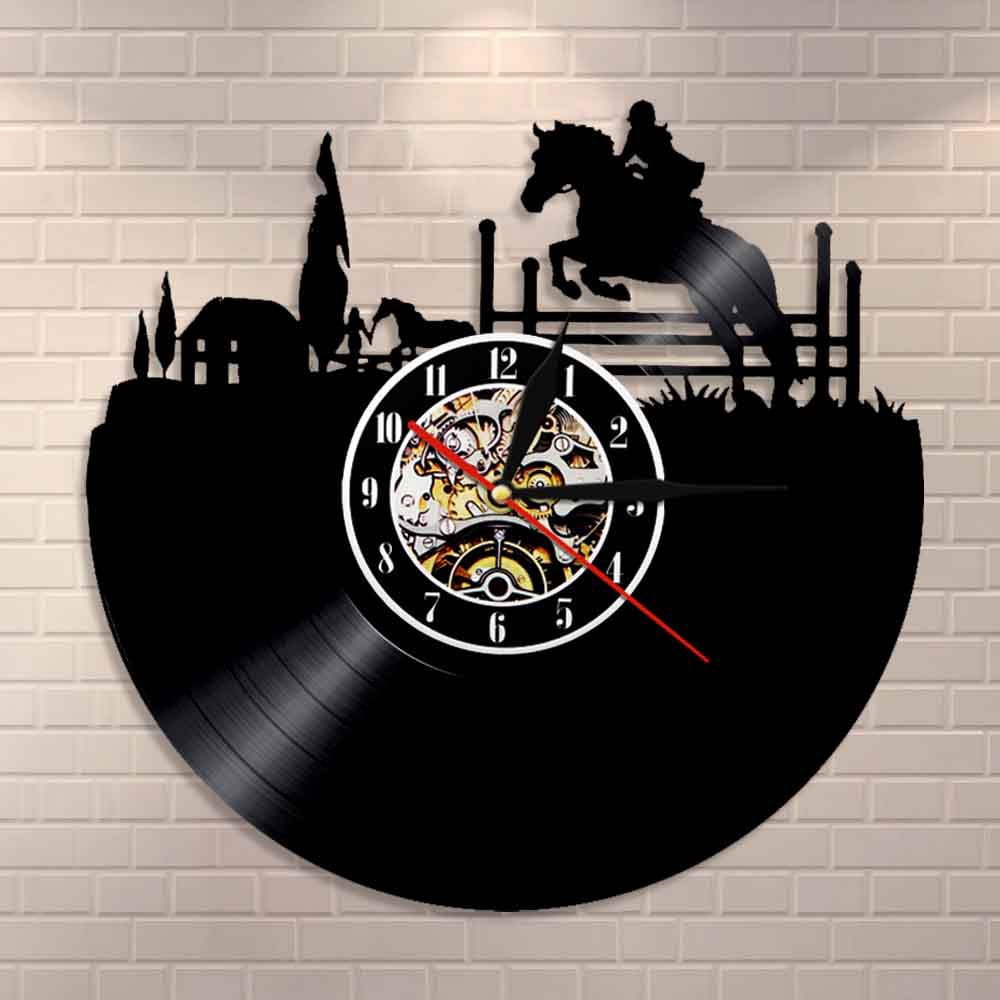 Amblelife Horse Riding Wall Decor Equestrian Wall Clock Sport Vintage ...
