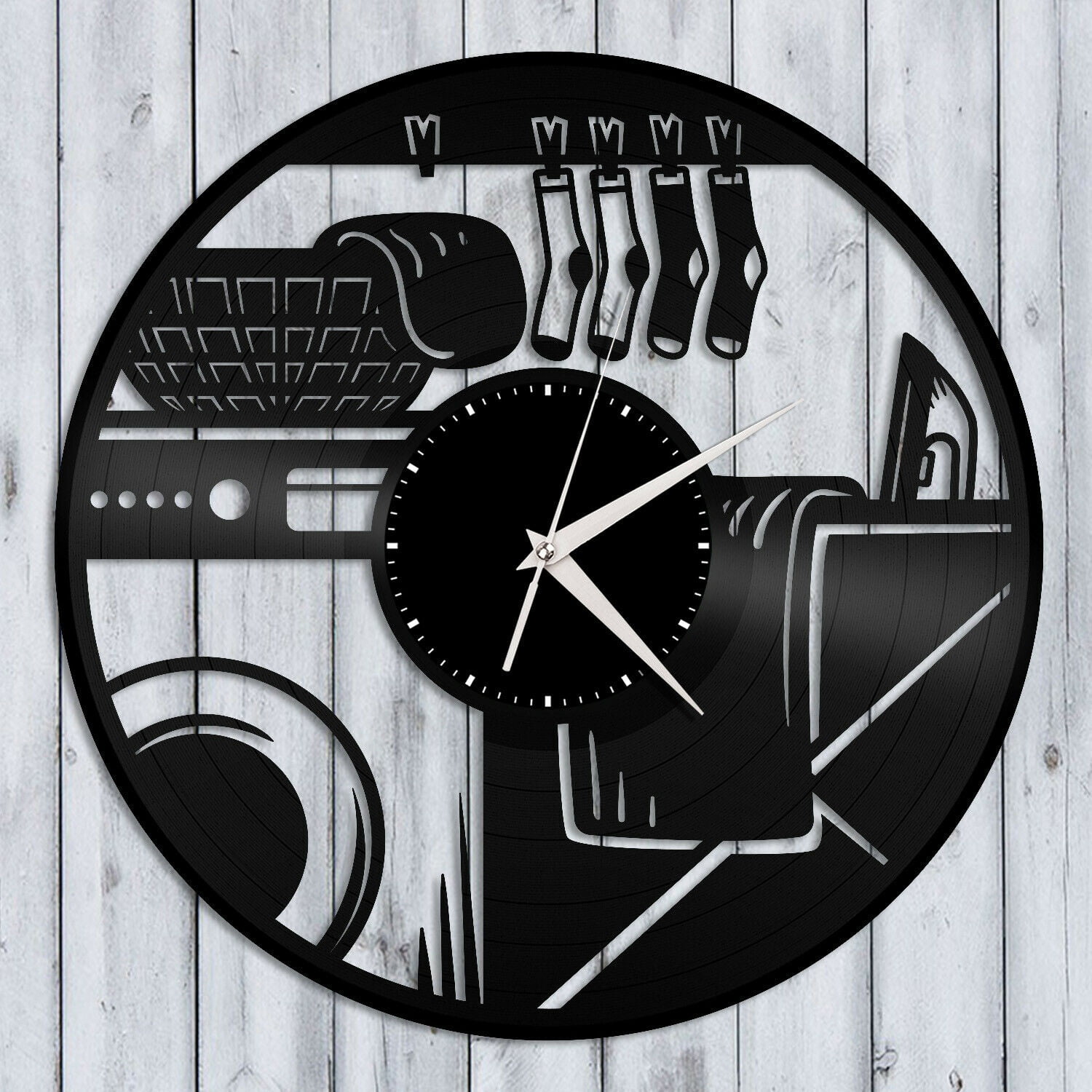 Amblelife Laundry Vinyl Wall Clock Unique Gift for Friends Vintage Home ...