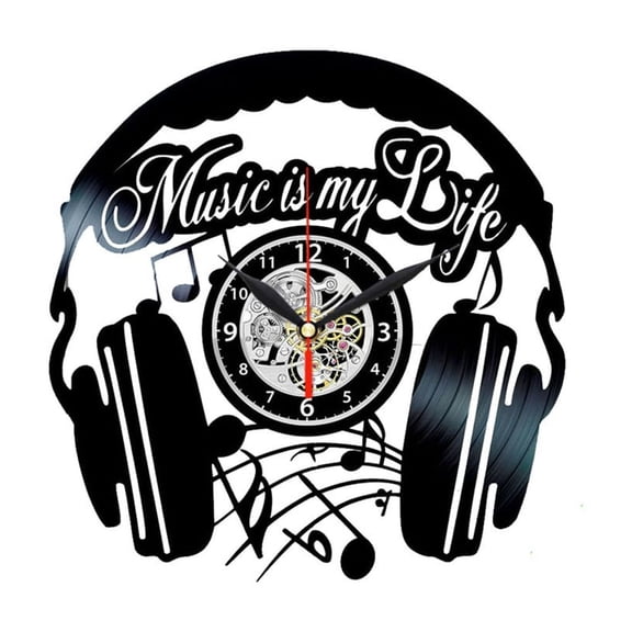 Amblelife Music Jazz Rock Musician Instruments Guitar Notes Vinyl Record Wall Clock Gift