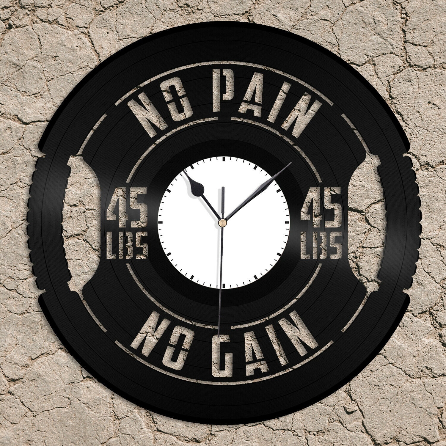 Amblelife No Pain No Gain Vinyl Wall Clock Souvenir Gift Home Living ...
