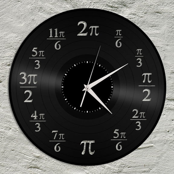 Amblelife Pi Clock Vinyl Wall Clock Unique Gift for Friends Home Living Room Decoration Vintage Design Office Bar Room Home Decor