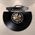 thumbnail image 1 of Amblelife Retro Classic Cars Wall Art Vinyl Record LP Wall Clock Transportation Wall Art Automobile Silent Movement Clock Man Cave Decor, 1 of 6