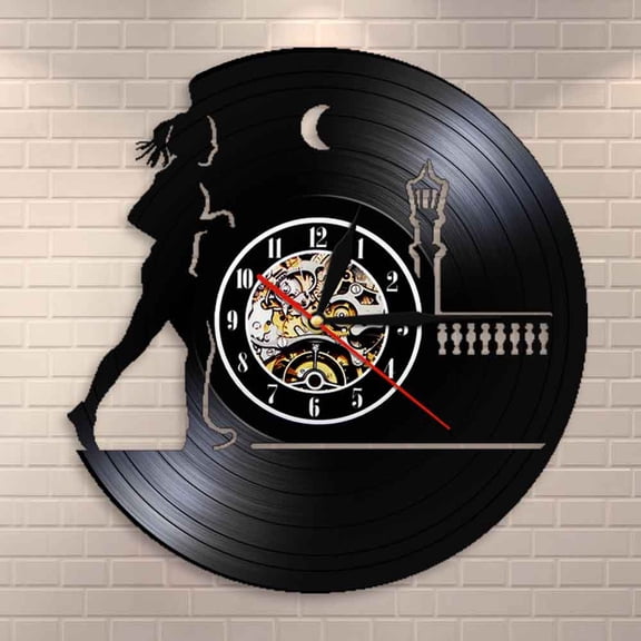 Amblelife Running Through The Night Female Runner Night Running Wall Clock Jogging Lady Retro Vinyl Record Wall Clock Running Lovers Gift