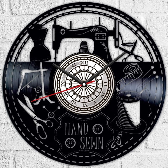 Amblelife Sewing Vinyl Record Wall Clock Retro style Wall clock Silent Home Decor Unique Art Special Home Accessories Creative Personality Gift