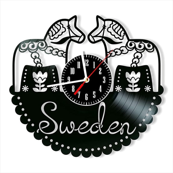 Amblelife Sweden Vinyl Record Wall Clock Retro style Wall clock Silent Home Decor Unique Art Special Home Accessories Creative Personality Gift