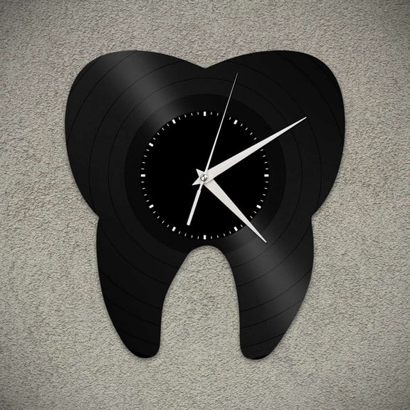Amblelife Tooth Dental Vinyl Wall Clock Record Unique Design Home and Room Decoration Vintage Design Office Bar Room Home Decor