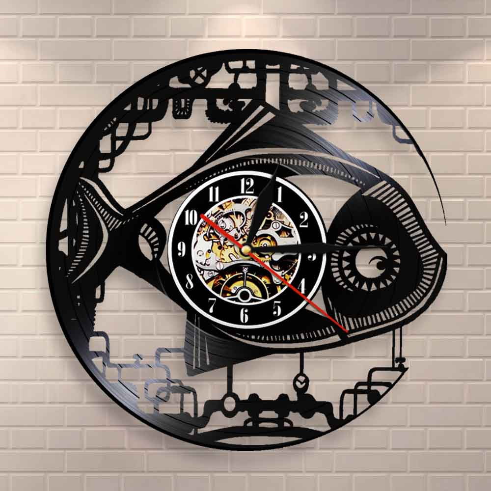 Amblelife Vintage Steampunk Robot Fish Design Wall Clock Mechanical ...