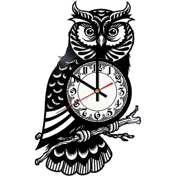 Amblelife Wise Owl Vinyl Record Wall Clock Wise Owl Wall Clock Home Decor Wise Owl Wall Art Wall Decor Original Gift Vintage Clock