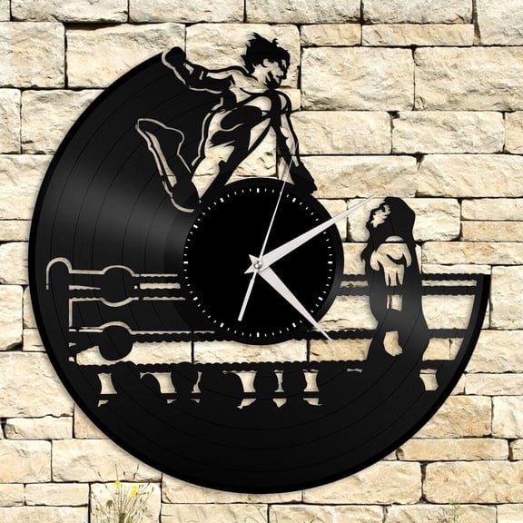 Amblelife Wrestling Vinyl Wall Clock Unique Gift for Friends Home Living Room Decoration Vintage Design Office Bar Room Home Decor