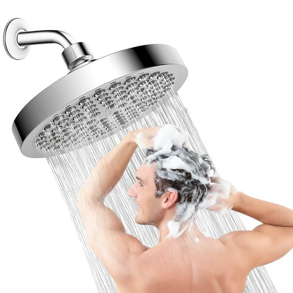 ATUPEN 6" High Pressure Rain Shower Head, Adjustable Stainless Steel Polished Chrome with Durable Nozzles