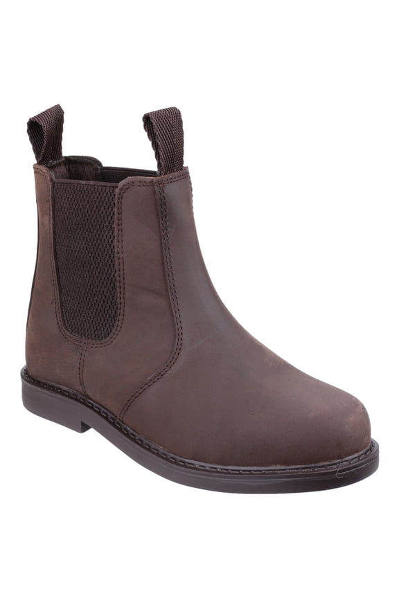 Amblers Boys/Girls Pull On Leather Ankle Boots