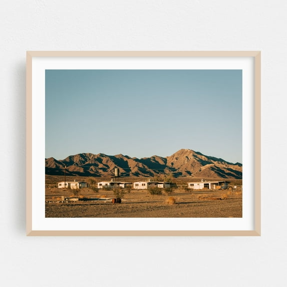 Amboy on Route 66 01 - Amboy California Photography Oak Framed Wall Art Print 24 x 30 inches