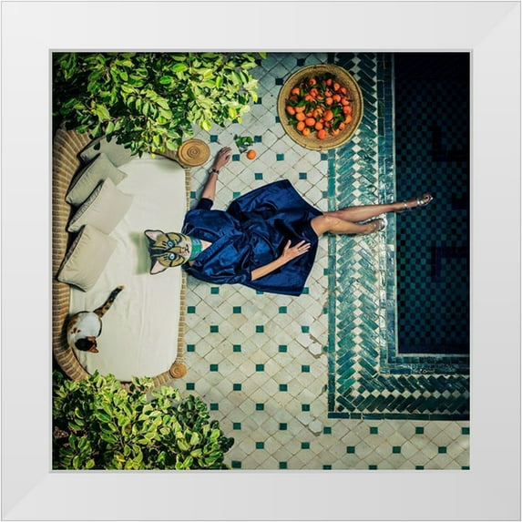 Ambra 12x12 White Modern Wood Framed Museum Art Print Titled - Have A Break