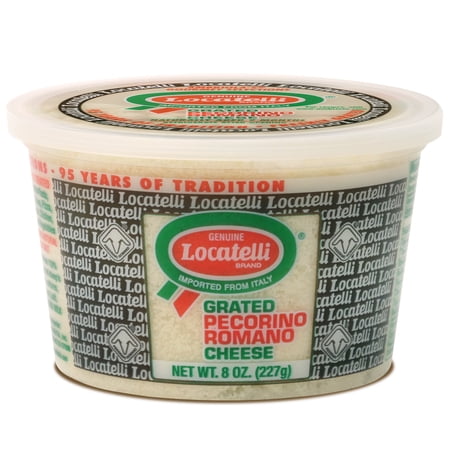 Ambriola Locatelli Pecorino Romano Naturally Aged 9 Months Freshly Grated Cheese, 8 oz. Tub, Keep refrigerated