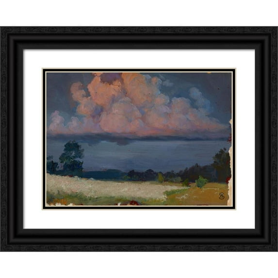 Ambroży Sabatowski 14x11 Black Ornate Wood Framed Double Matted Museum Art Print Titled: Cloud (1903 -1907)