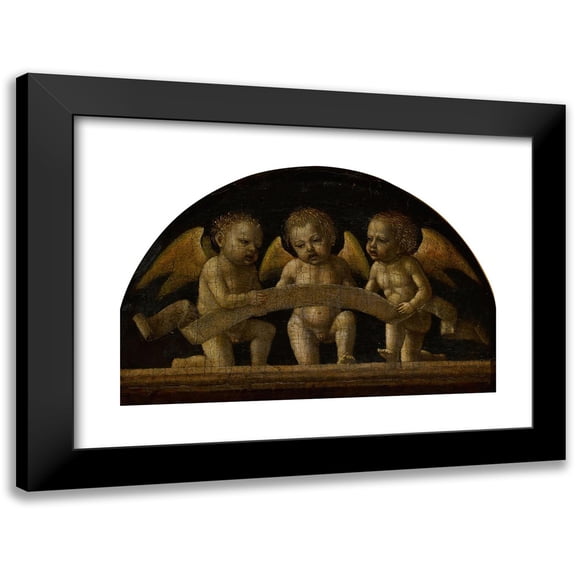 Ambrogio Bergognone 14x11 Black Modern Framed Museum Art Print Titled - Three Singing Angels