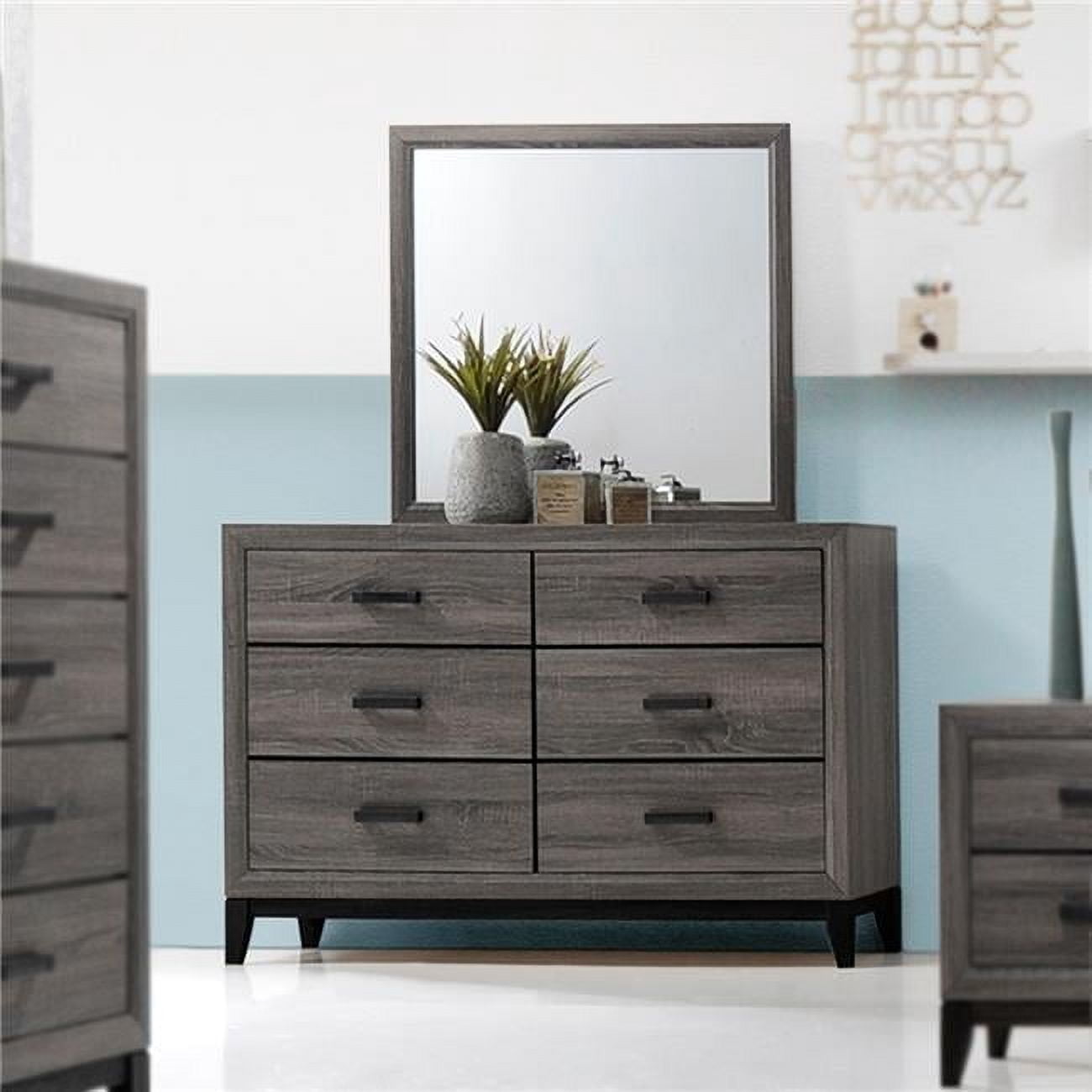 Ambroise Dresser - Grey & Black, 37 x 59 x 17 in. - Walmart.com