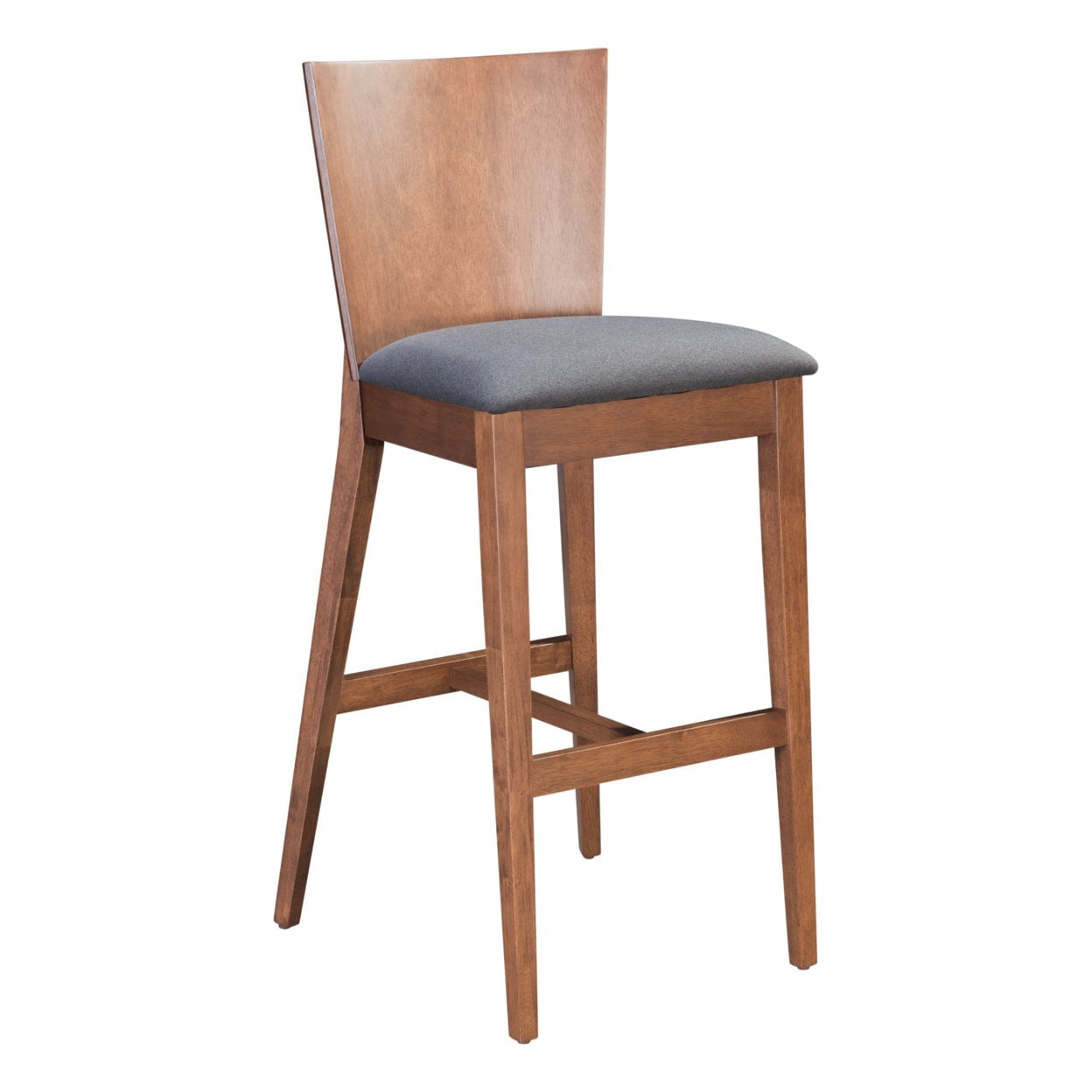 Ambrose Contemporary Walnut & Dark Gray Bar Stool Set