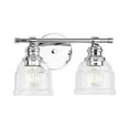 thumbnail image 1 of Ambrose Collection Two-Light Farmhouse Polished Chrome Clear Glass Bath Vanity Light, 1 of 8