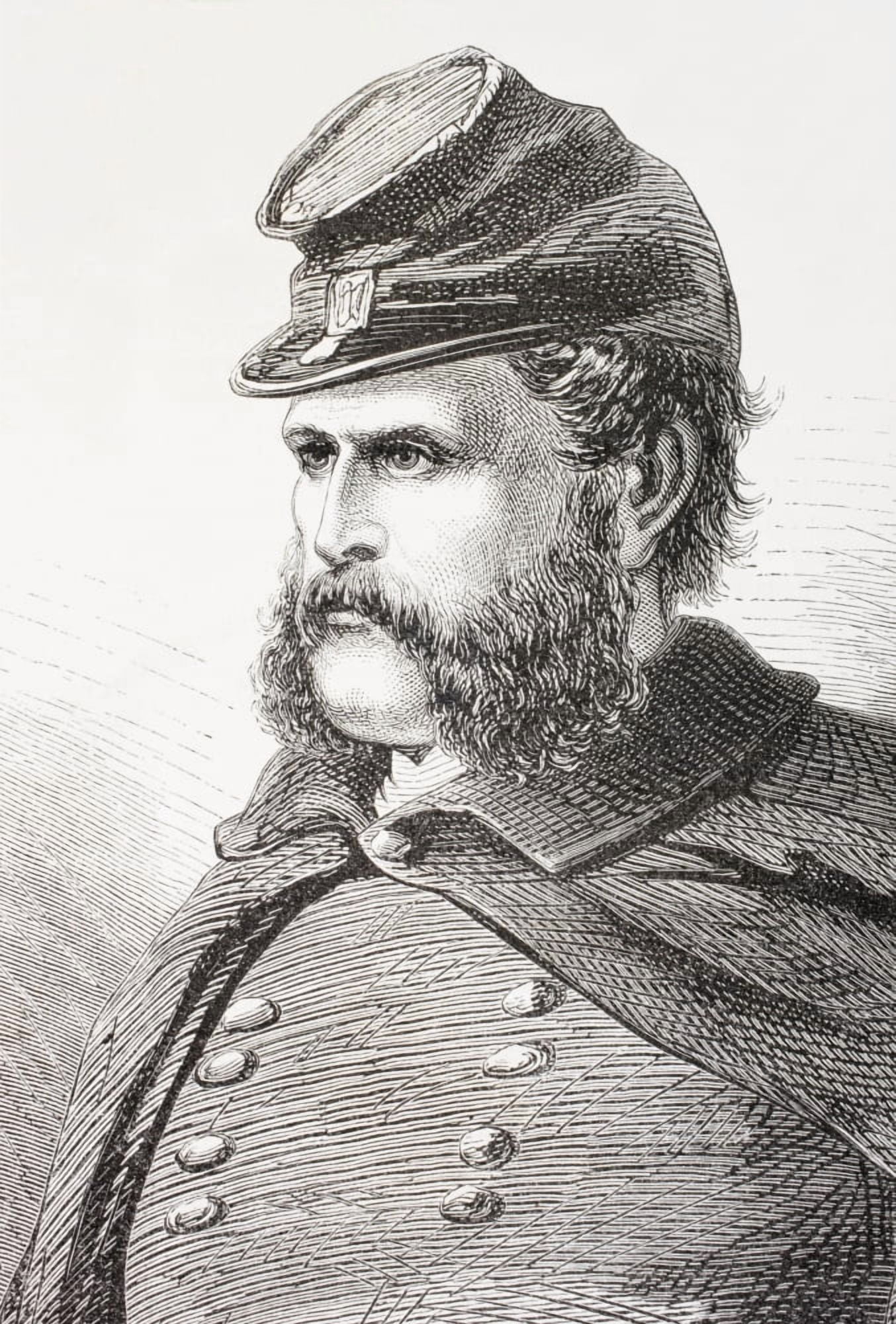 Ambrose Everett Burnside 1824- 1881 Union General In American Civil War From El Museo Universal Published Madrid 1862 Canvas Art - Ken Welsh Design Pics (24 x 34)