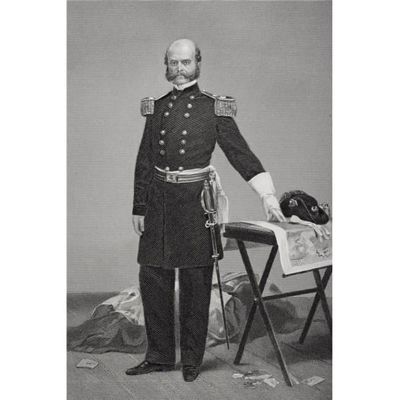 Ambrose Everett Burnside 1824-1881 Union General In American Civil War Poster Print, Large - 22 x 34