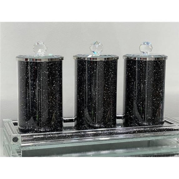 Ambrose Exquisite Three Glass Canister with Tray in Gift Box