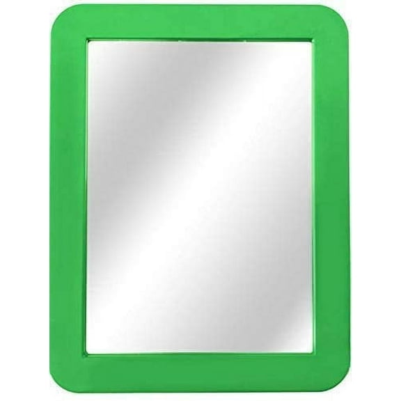Ambrose Magnetic Locker Mirror - 5" x 7"-for Locker Accessory,Office Cabinets,Household Refrigerator,Workshop Toolbox,Rectangular,Glass Framed-Green