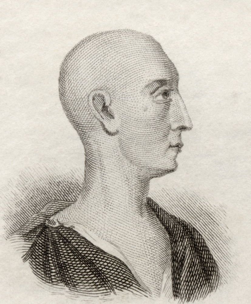 Ambrose Philips 1674 To 1749 English Poet And Politician From Crabbs Historical Dictionary Published 1825 Canvas Art - Ken Welsh Design Pics (13 x 16)
