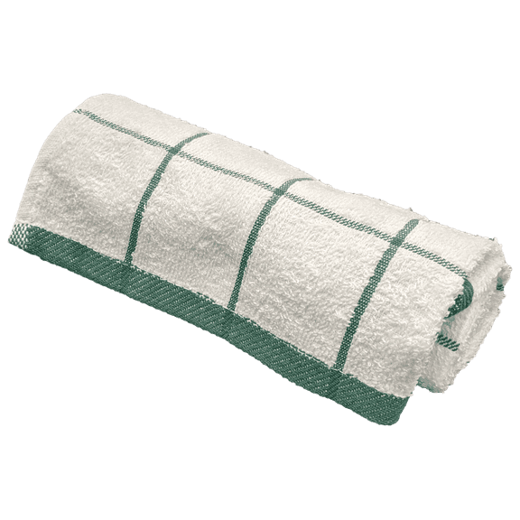 Ambrosia 4 Piece Kitchen Towel Set 100% Cotton White & Hunter Green