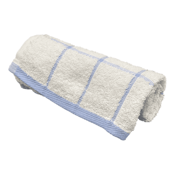 Ambrosia 4 Piece Kitchen Towel Set 100% Cotton White & Light Blue