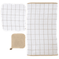 thumbnail image 1 of Ambrosia 6 Piece Set | 2 Kitchen Towels 2 Dish Cloths 2 Pot Holders Beige, 1 of 6