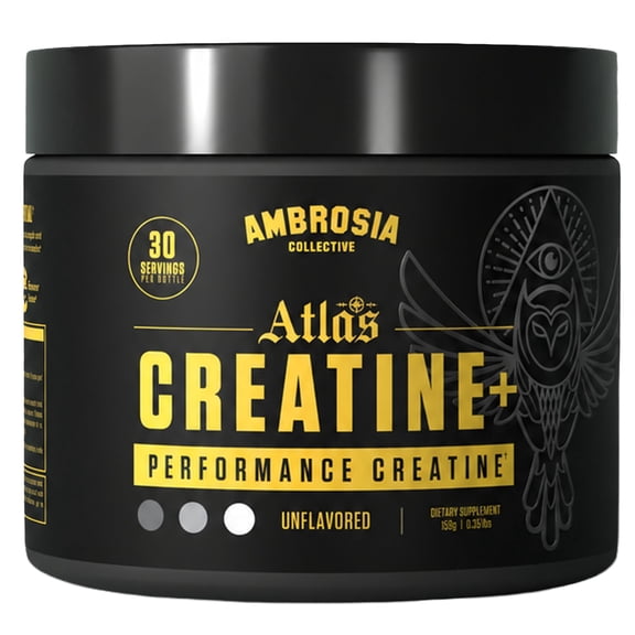 Ambrosia Atlas Creatine Monohydrate Powder, 5g Pure Micronized Creatine, Unflavored, 30 Servings