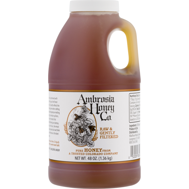 Ambrosia Honey Co., Pure, Raw, & Gently Filtered Honey, ShelfStable, 48 fl oz Jug