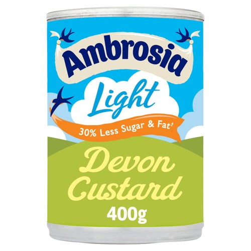 Ambrosia Low Fat Devon Custard Tin 400g, British Import (Pack of 2)