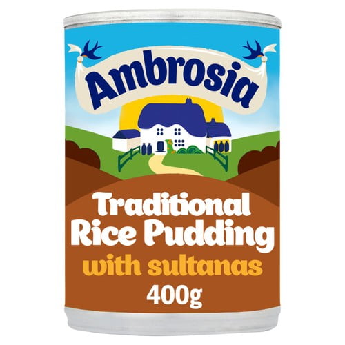Ambrosia Traditional Rice Pudding Sultanas & Nutmeg 400g, British Import (Pack of 2)