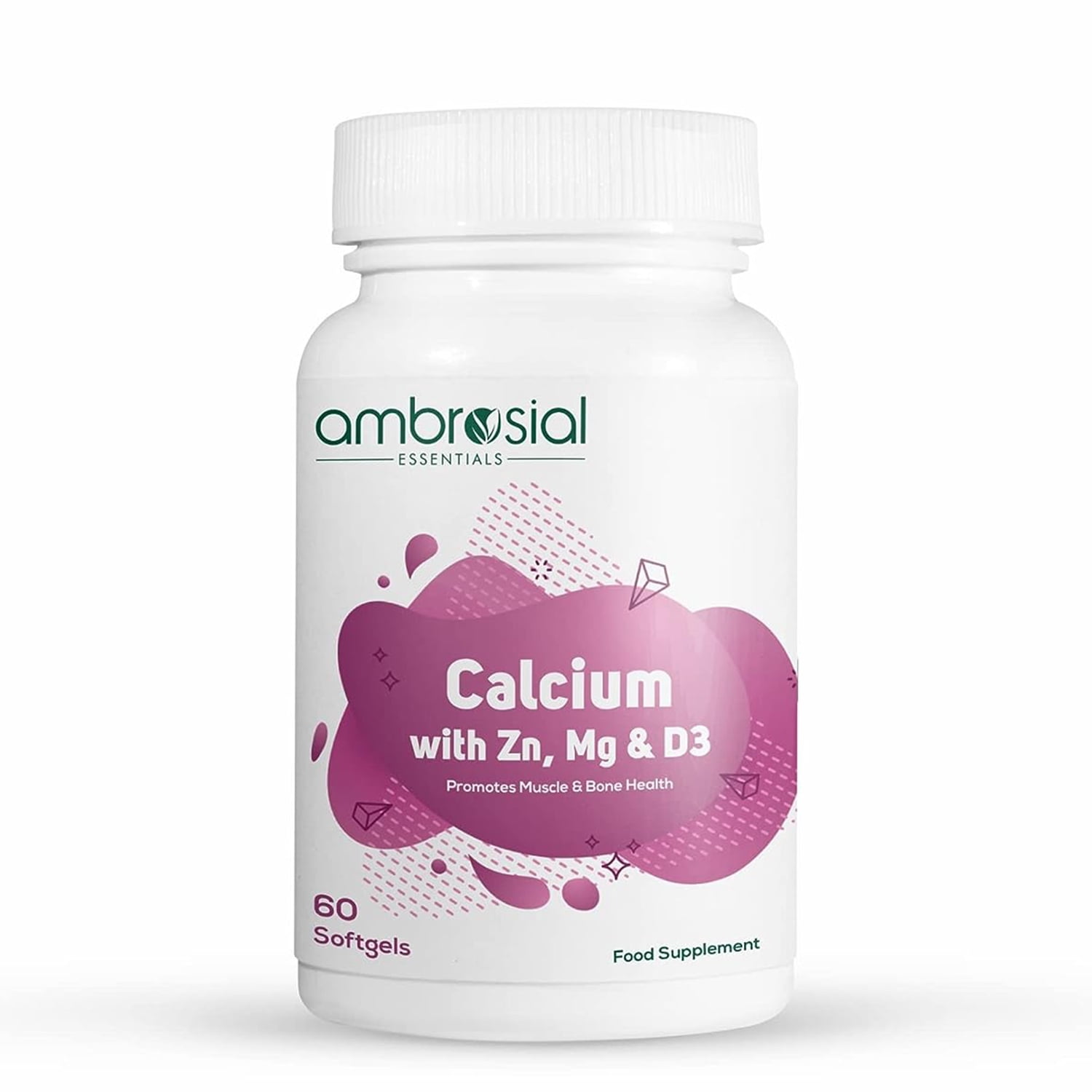 Ambrosial Calcium Magnesium Zinc & Vitamin D3 High Potency Calcium
