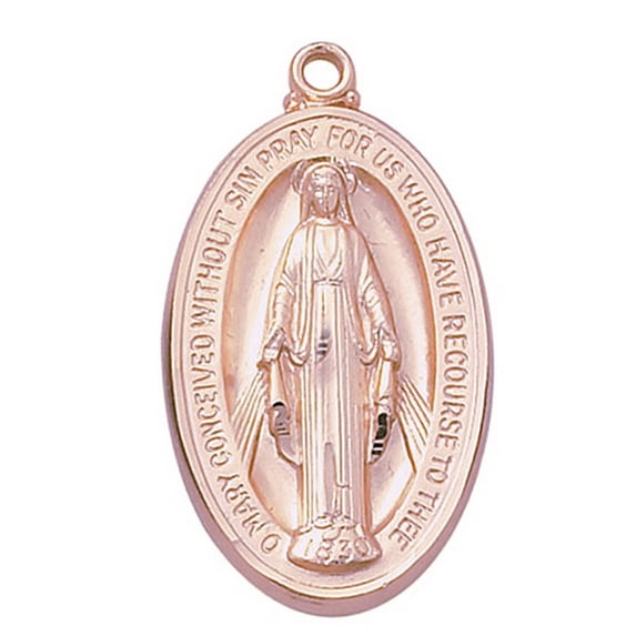 Ambrosiana RP1645 24KT Rose Gold Over Sterling Silver Miraculous Medal