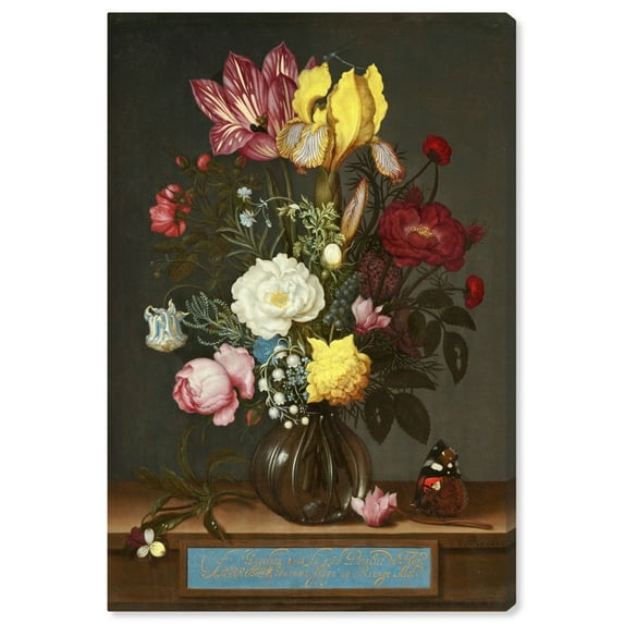 Ambrosius Bosschaert The Elder-Bouquet Of Flower In A Glass Vase Canvas Wall Art by Art Remedy, Gallery Wrapped, 10"x15"