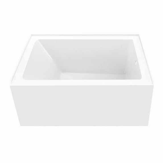Ambry 48 in. Acrylic Alcove Tub with Right Hand Drain, Glossy White