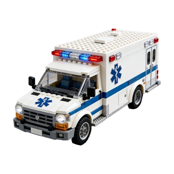 Ambulance Building Blocks Toy, Emergency Rescue Vehicle Model Kit, STEM Learning Creative Play, DIY Construction Toy for Teens, Gift for Adults